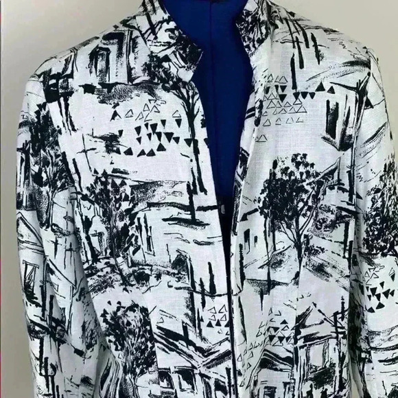 COLDWATER Creek linen blend open front jacket. Fully lined. Size PL. - Picture 2 of 7